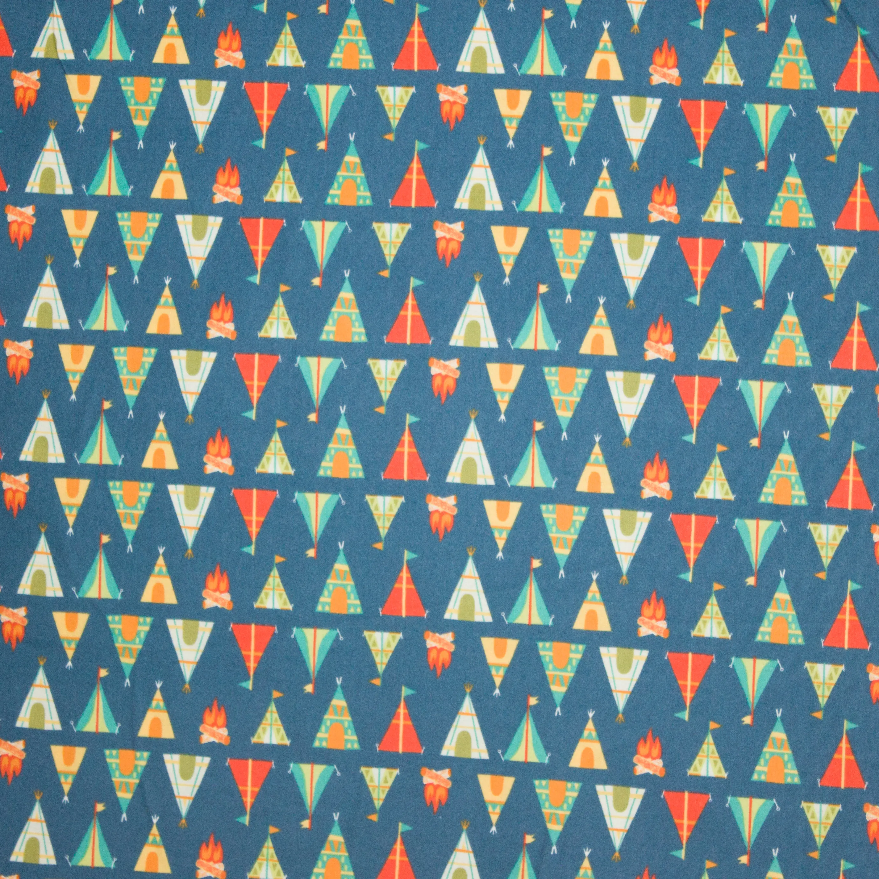 Flanel met tentjes jeansblauw
